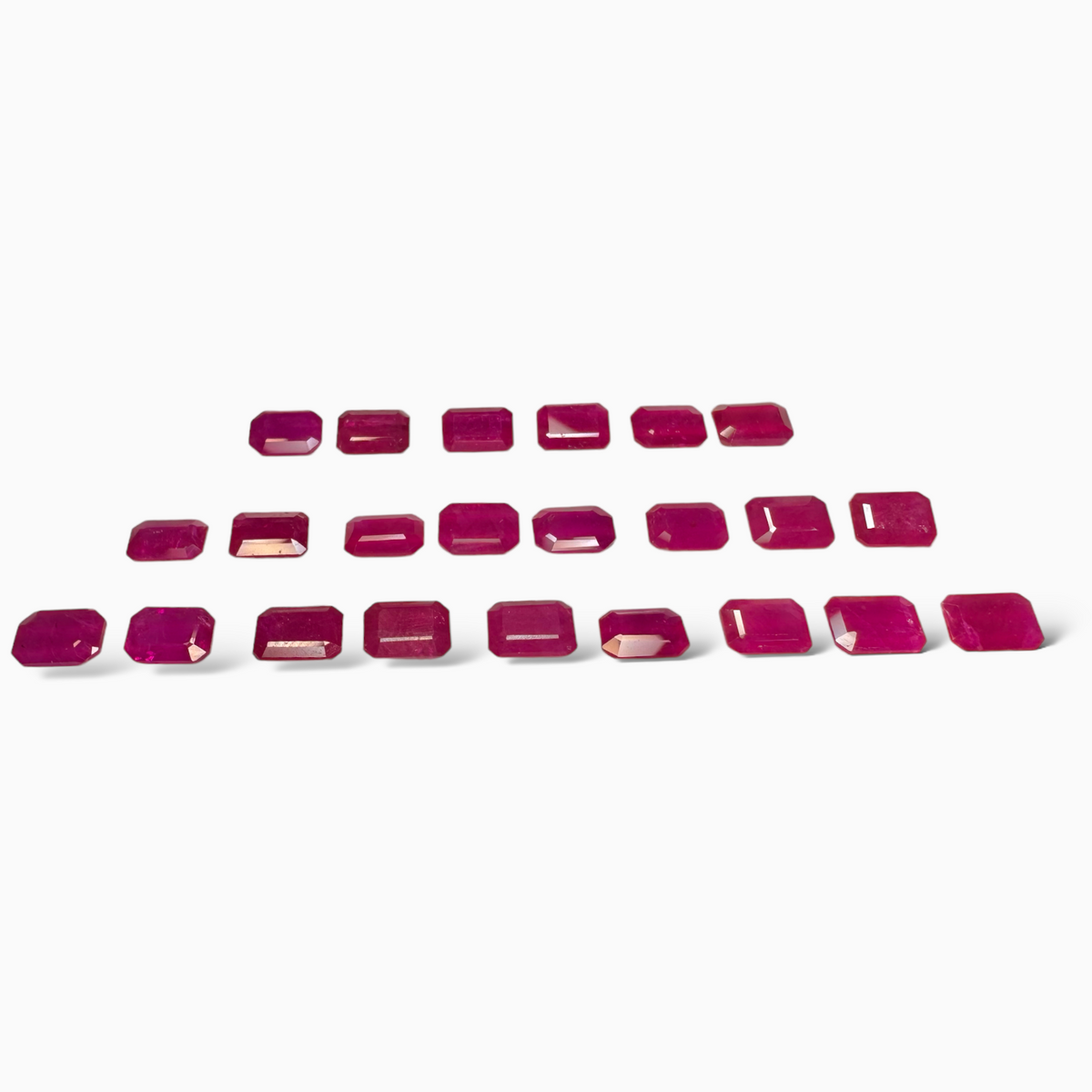 Natural Ruby Stone Emerald Cut 7x5mm Lot From Mozambique