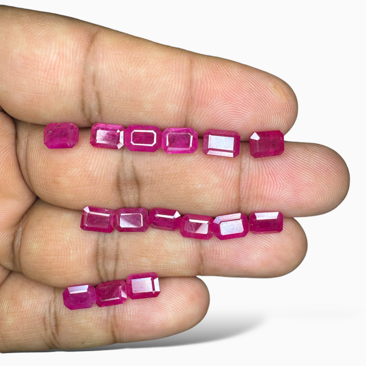 Natural Ruby Stone Emerald Cut 7x5mm Lot From Mozambique