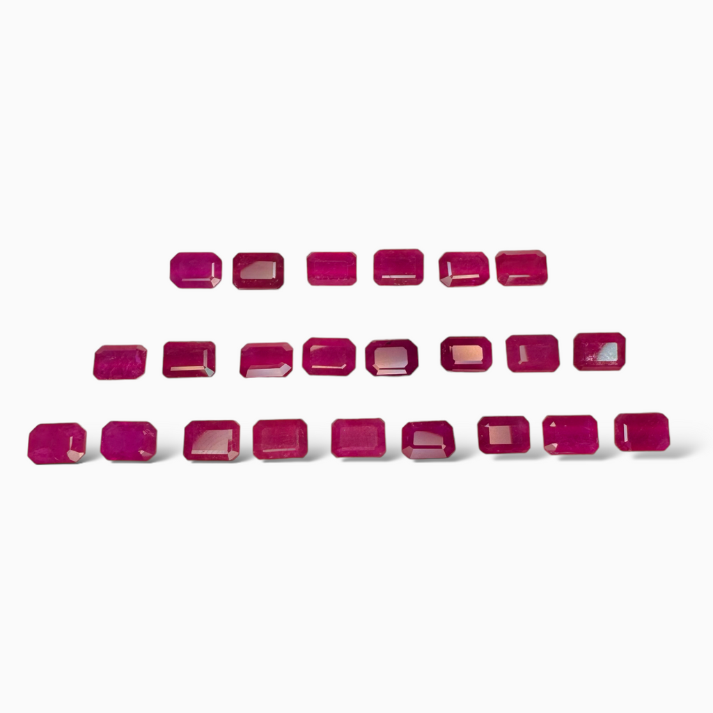Natural Ruby Stone Emerald Cut 7x5mm Lot From Mozambique