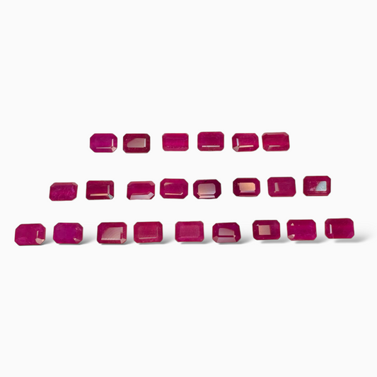 Natural Ruby Stone Emerald Cut 7x5mm Lot From Mozambique