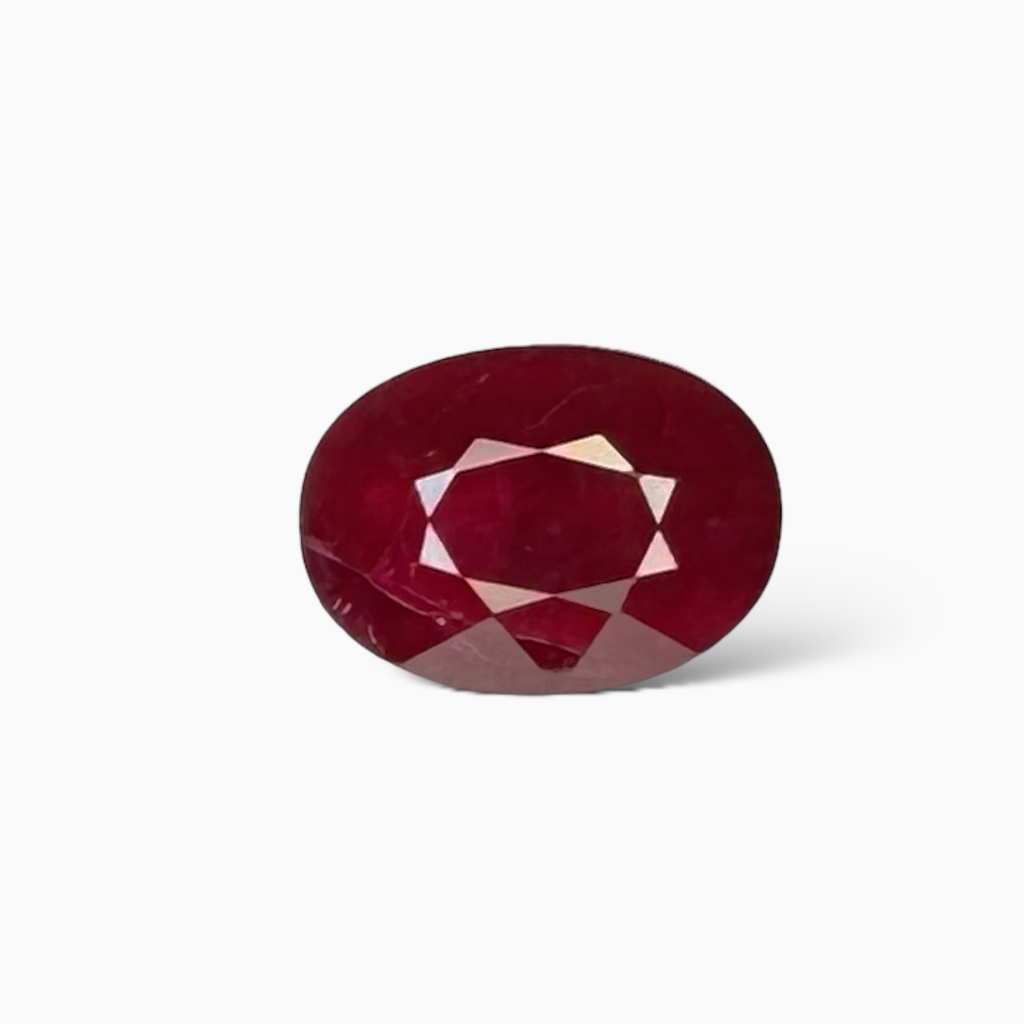 Natural Ruby Stone Oval  Cut 2.05 Carat (Heated) From Mozambique-IDL Certified