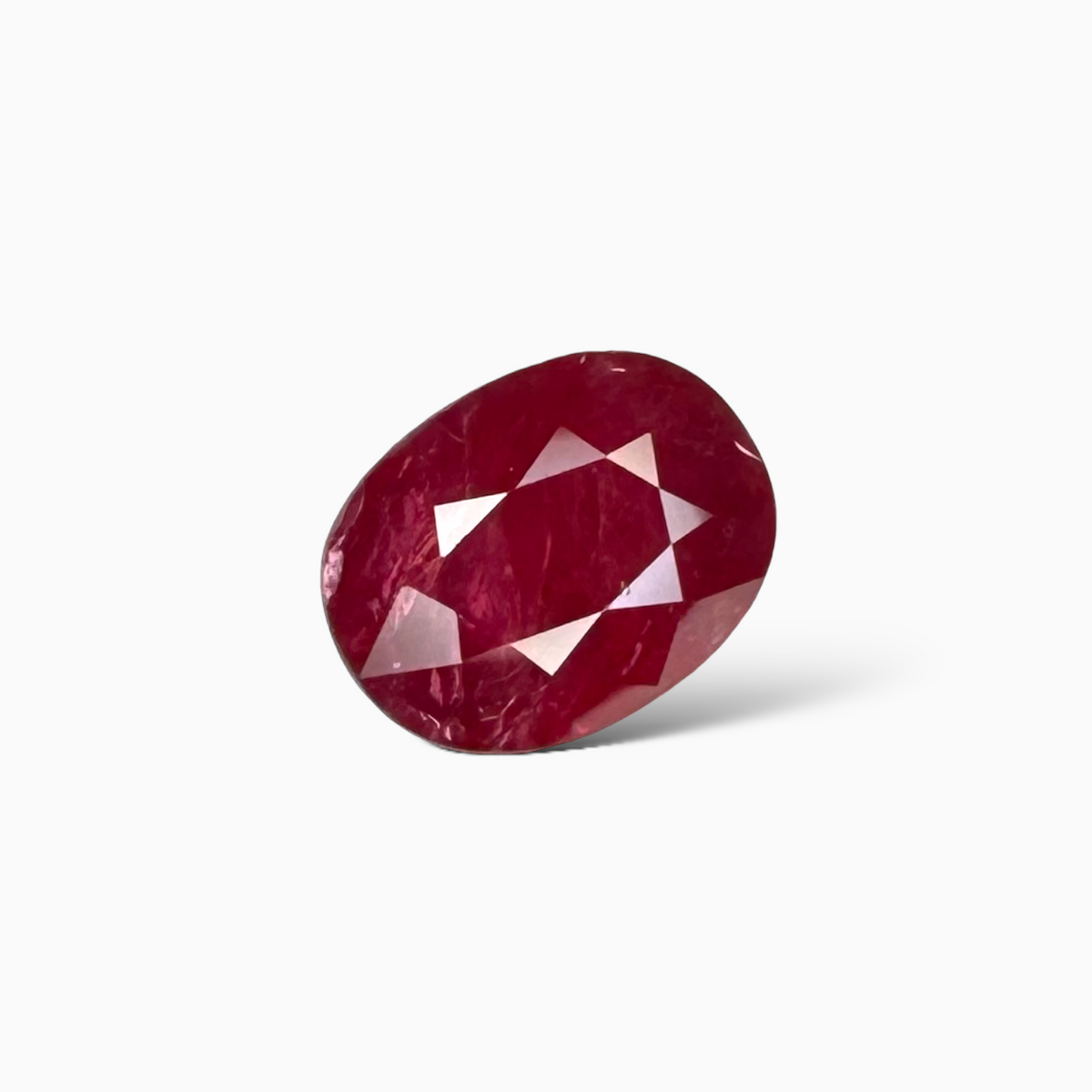 Natural Ruby Stone Oval  Cut 4.37 Carat (Heated) From Mozambique-IDL Certified