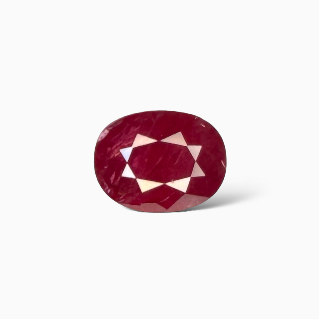 Natural Ruby Stone Oval  Cut 4.37 Carat (Heated) From Mozambique-IDL Certified