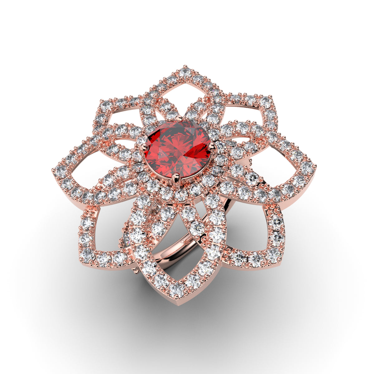 Natural Ruby Ring with Natural Diamonds - Cielo