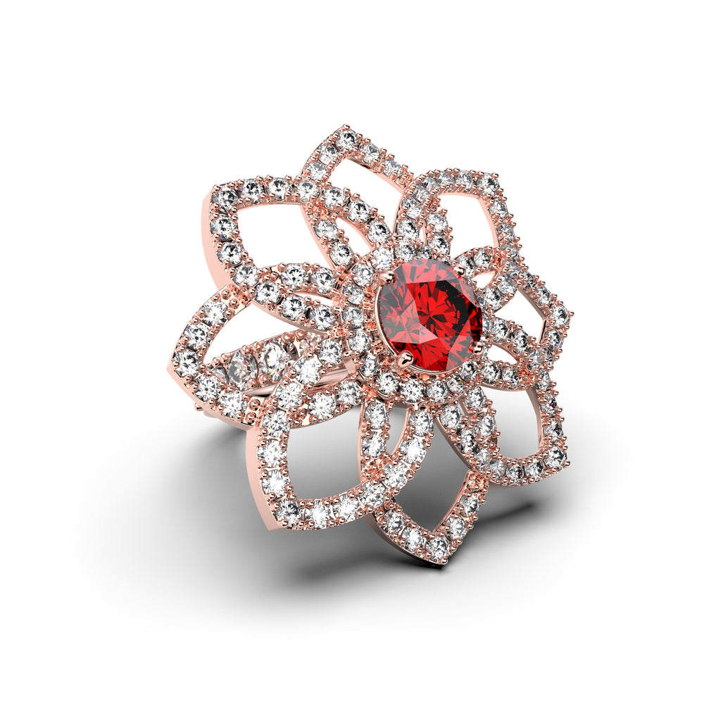 Natural Ruby Ring with Natural Diamonds - Cielo