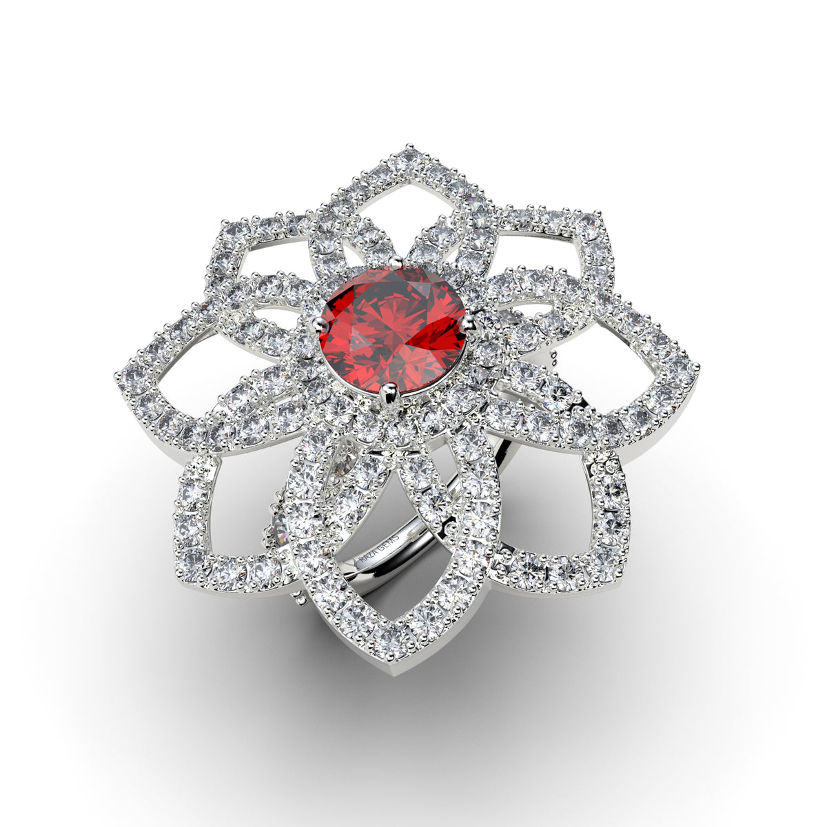 Natural Ruby Ring with Natural Diamonds - Cielo