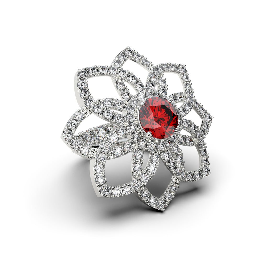 Natural Ruby Ring with Natural Diamonds - Cielo