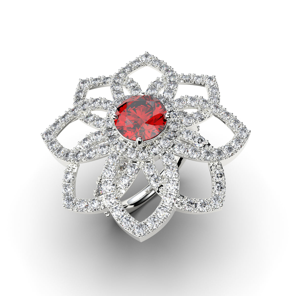 Natural Ruby Ring with Natural Diamonds - Cielo