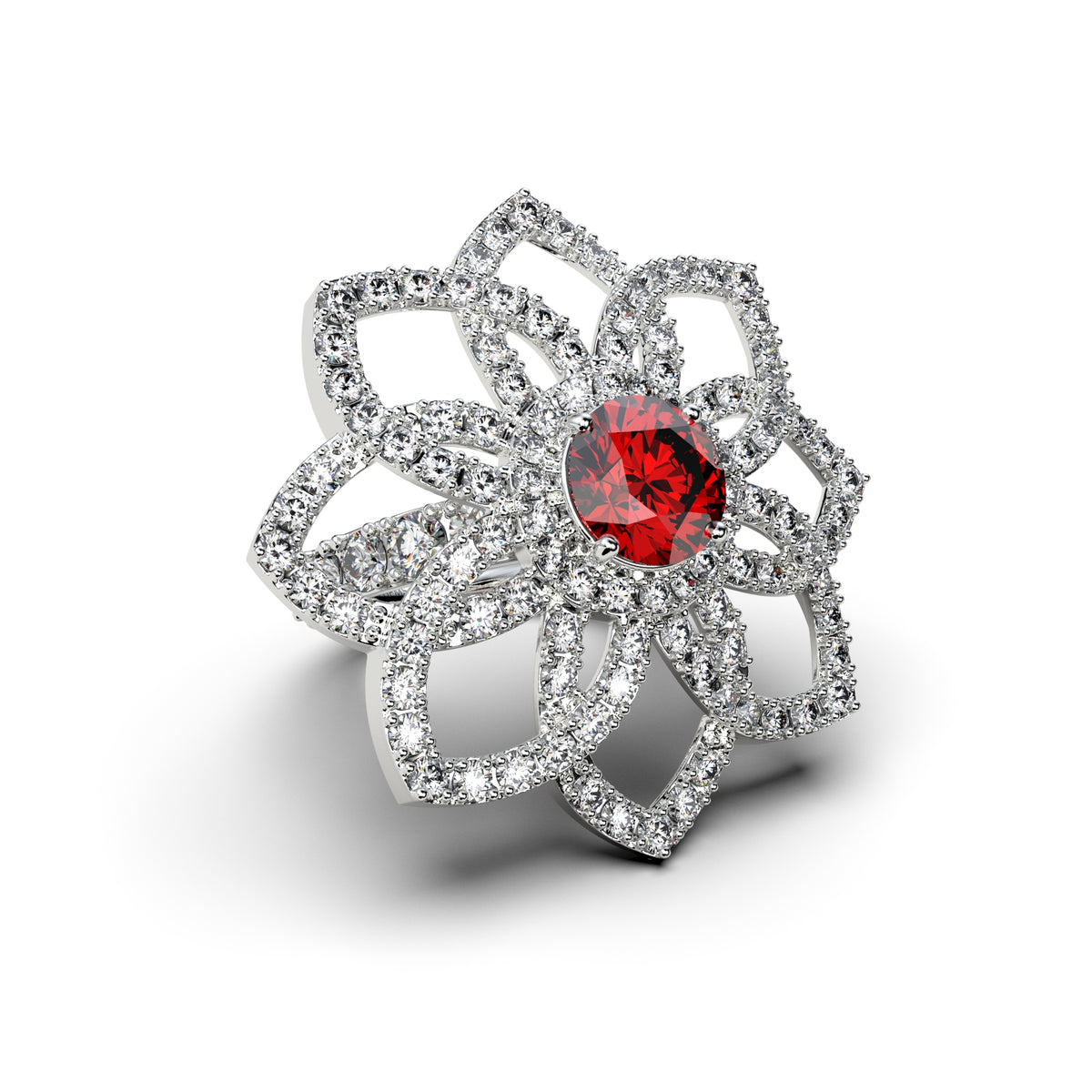 Natural Ruby Ring with Natural Diamonds - Cielo