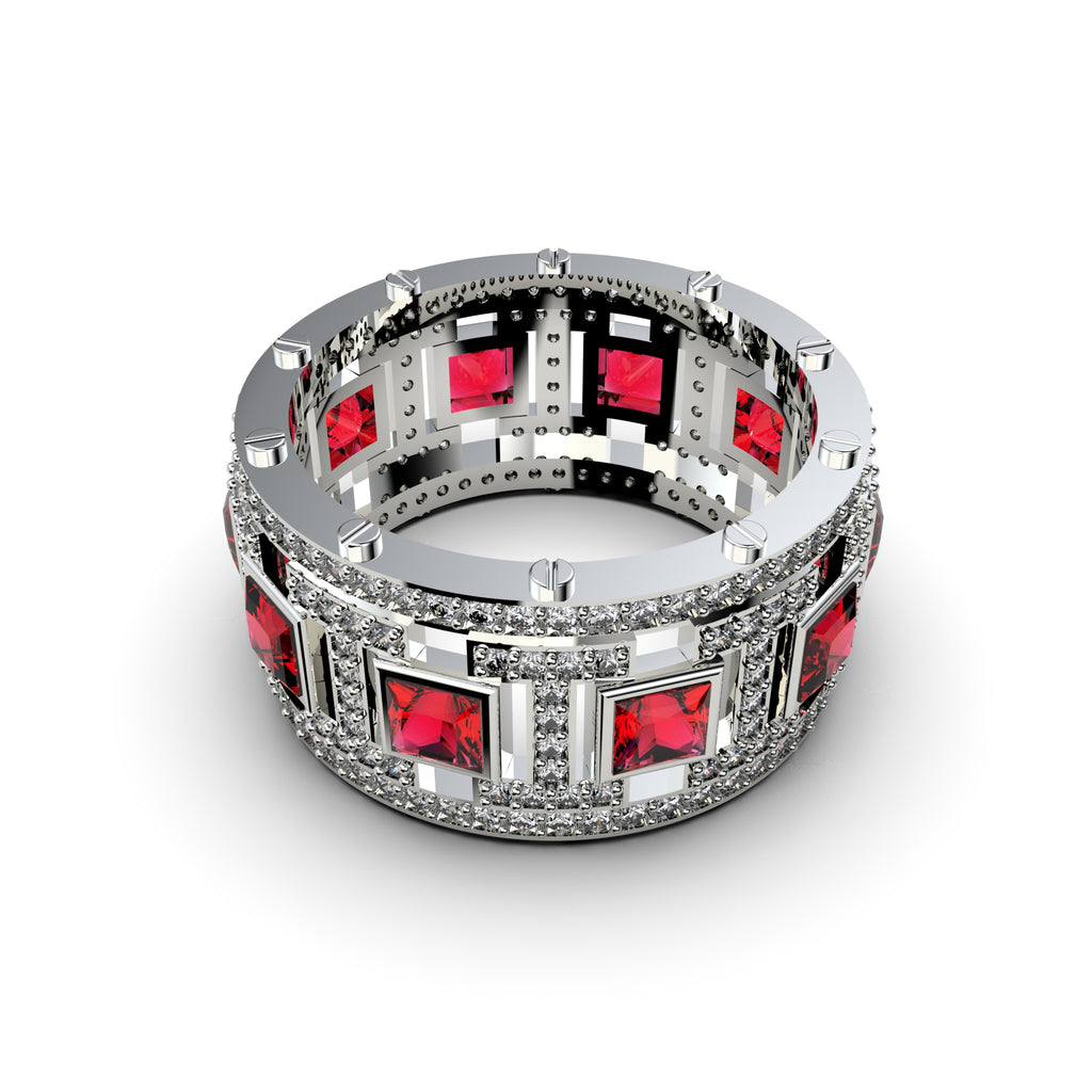 Natural Ruby and Natural Diamonds Ring - Nancy