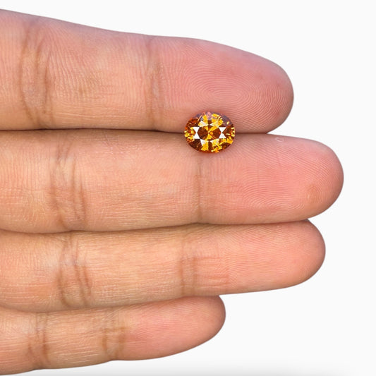 Natural Spessarite Garnet Oval 2.43 Carats 8.72 x 7.20 x 4.70 mm