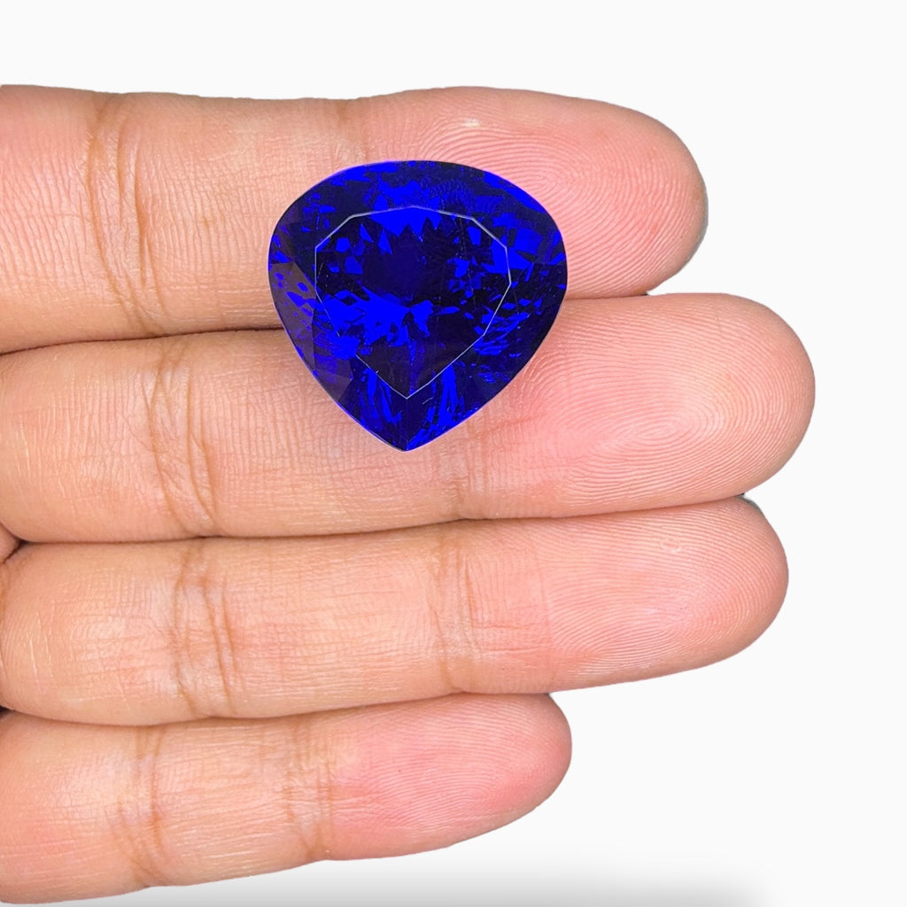 Natural Tanzanite Stone Heart Shape 35.83 Carats 20x20 mm D Block Quality