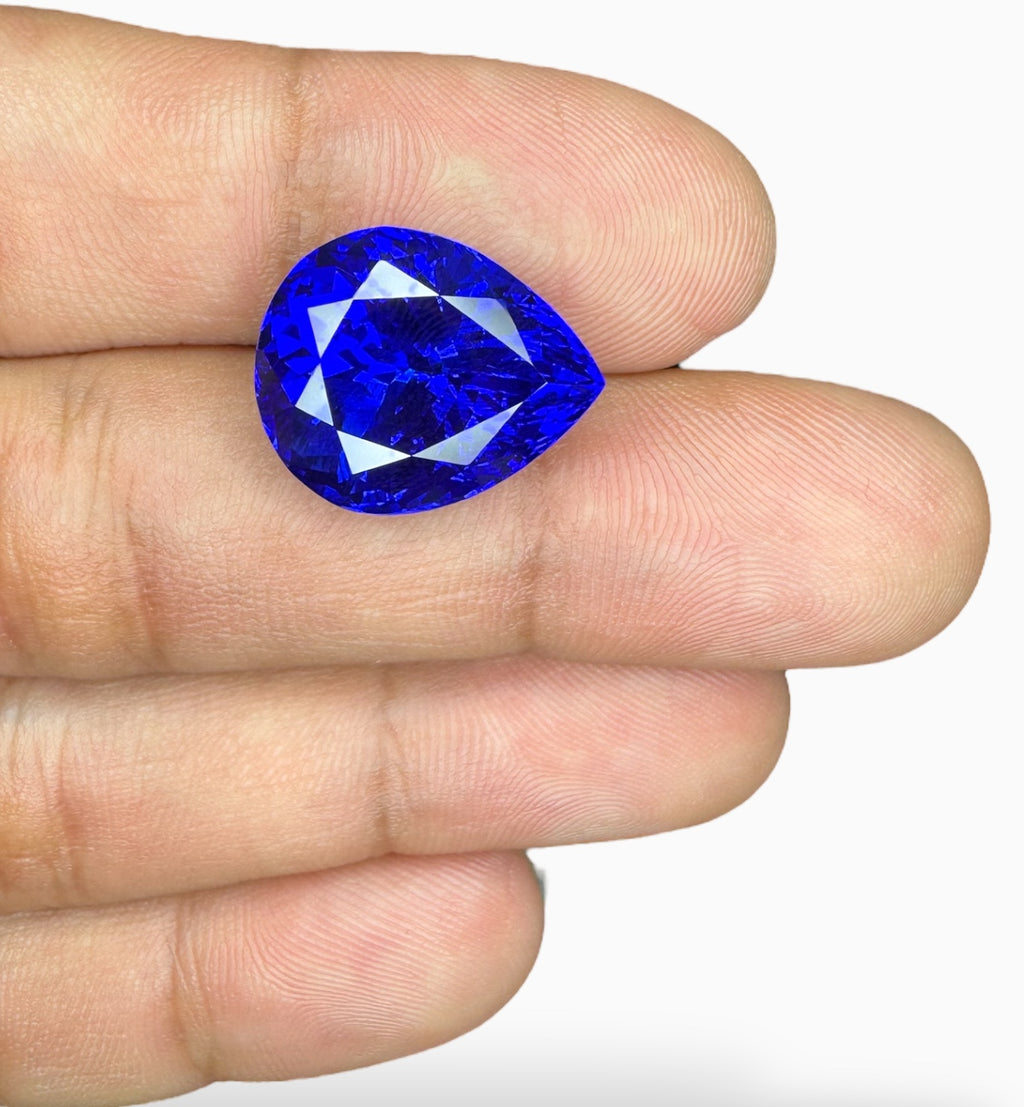 Natural Tanzanite Pear Stone 16.72 Carats 17.8 X 14.7 mm