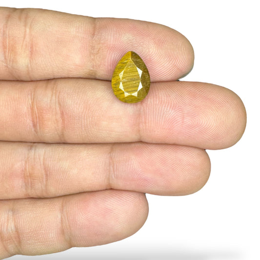 Natural Tiger Eye Stone Pear 3.62 Carats 13 X 9.7 mm