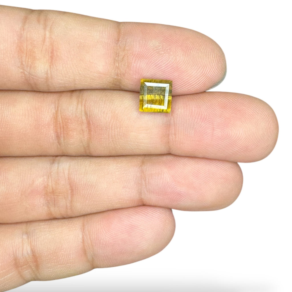 Natural Tiger Eye Stone Princess Cut 1.80 Carats 7.9 x 7.6 mm