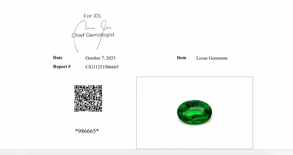 Natural Tsavorite Pair 4.01 Carats Oval Cut 8.5x6.5 mm Certified From IDL