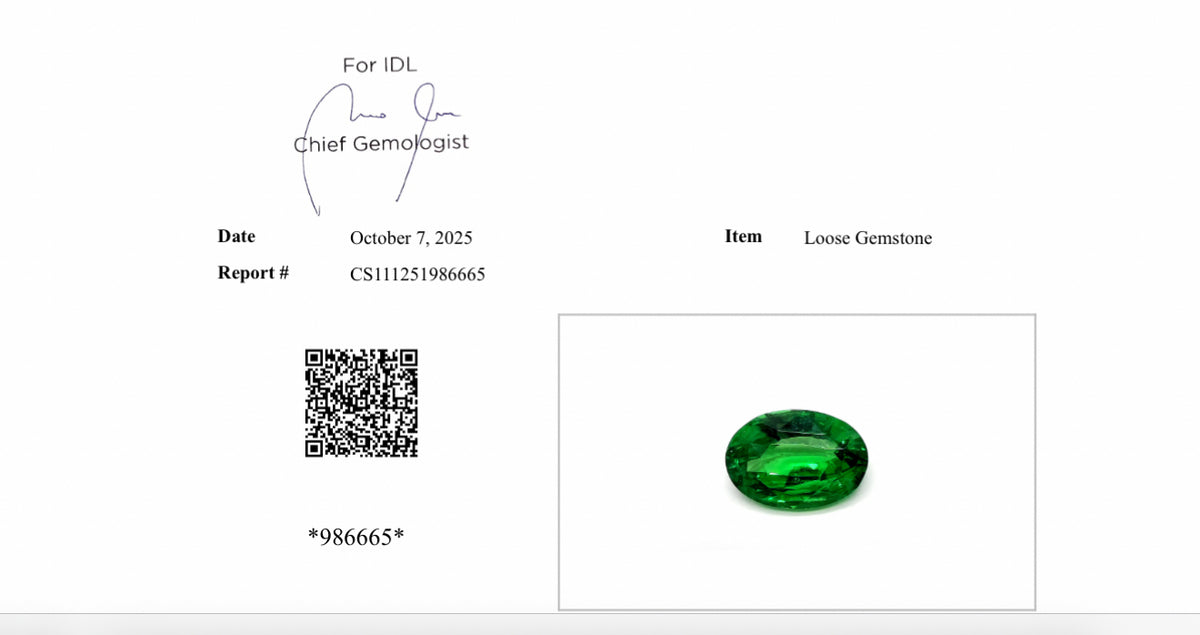 Natural Tsavorite Pair 4.01 Carats Oval Cut 8.5x6.5 mm Certified From IDL
