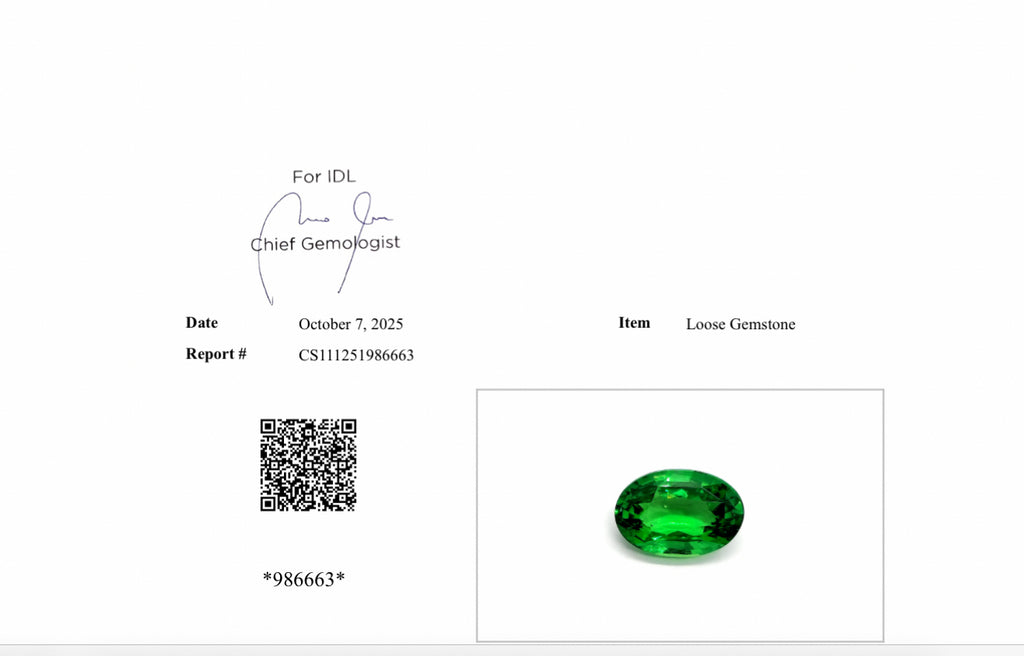 Natural Tsavorite Pair 4.01 Carats Oval Cut 8.5x6.5 mm Certified From IDL
