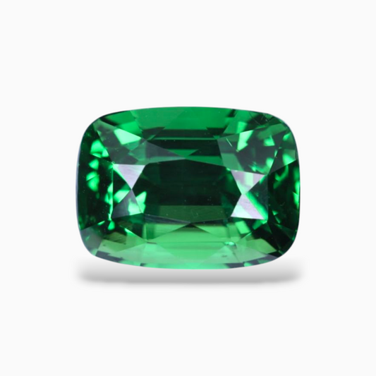 Natural Tsavorite Stone 4.06 Carats Cushion Shape 9.98x7.20x6.48mm Size Certified By IDL