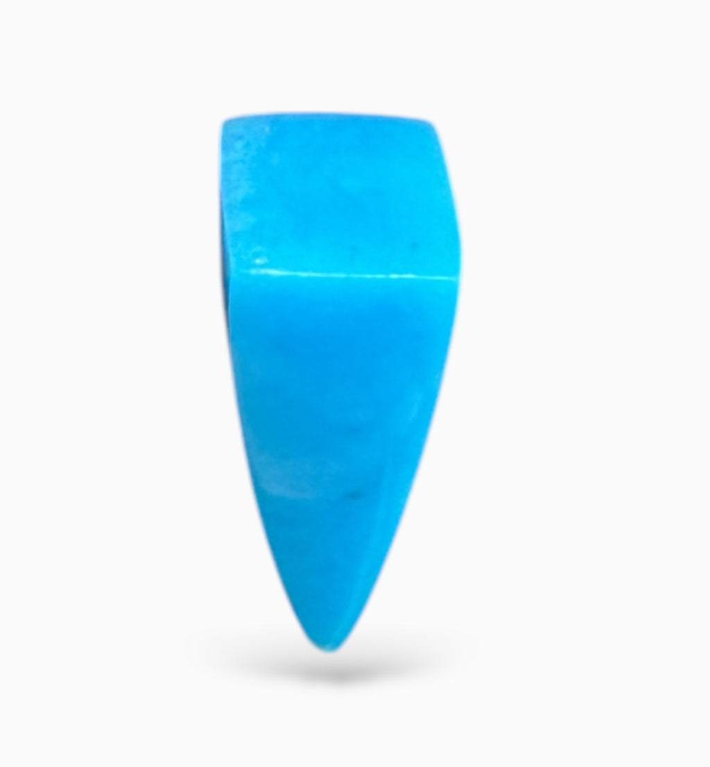Natural Turquoise Fancy Cut (Square Cone Shape) Feroza Stone 4.06 Carats 20.5x5.5 mm