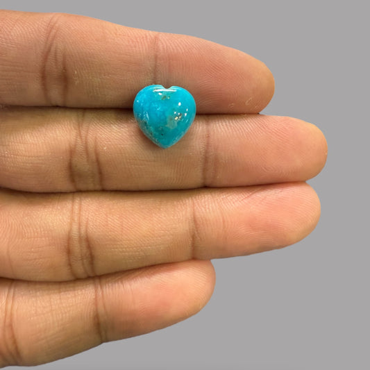 Natural Turquoise Heart 5.97 Carats 12.5 x 12.6 x 5.45 mm