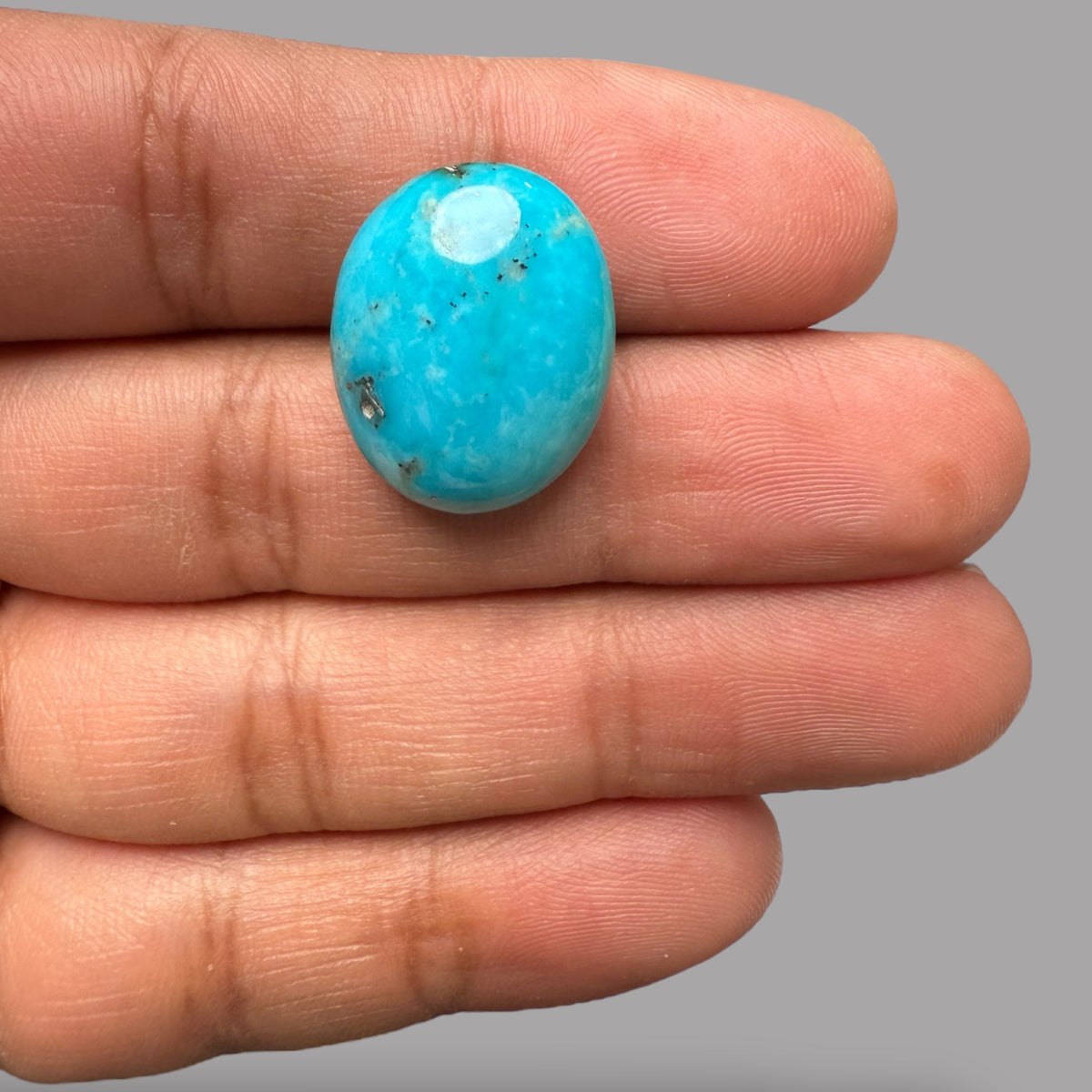 Natural Turquoise Oval Cabochon 21.18 Carats 20.69 x 16.87 x 10.40 mm
