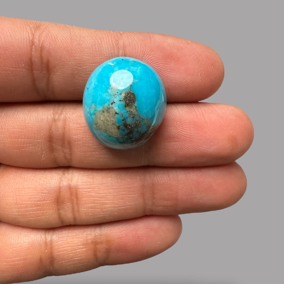 Natural Turquoise Oval Cabochon 37.20 Carats  21.90 x 19.70 x 12.35 mm