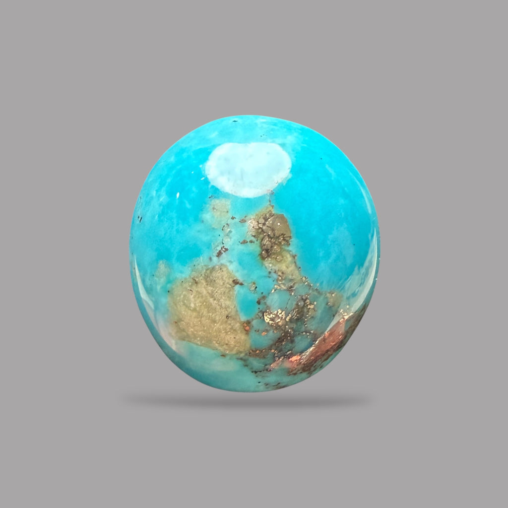 Natural Turquoise Oval Cabochon 37.20 Carats  21.90 x 19.70 x 12.35 mm