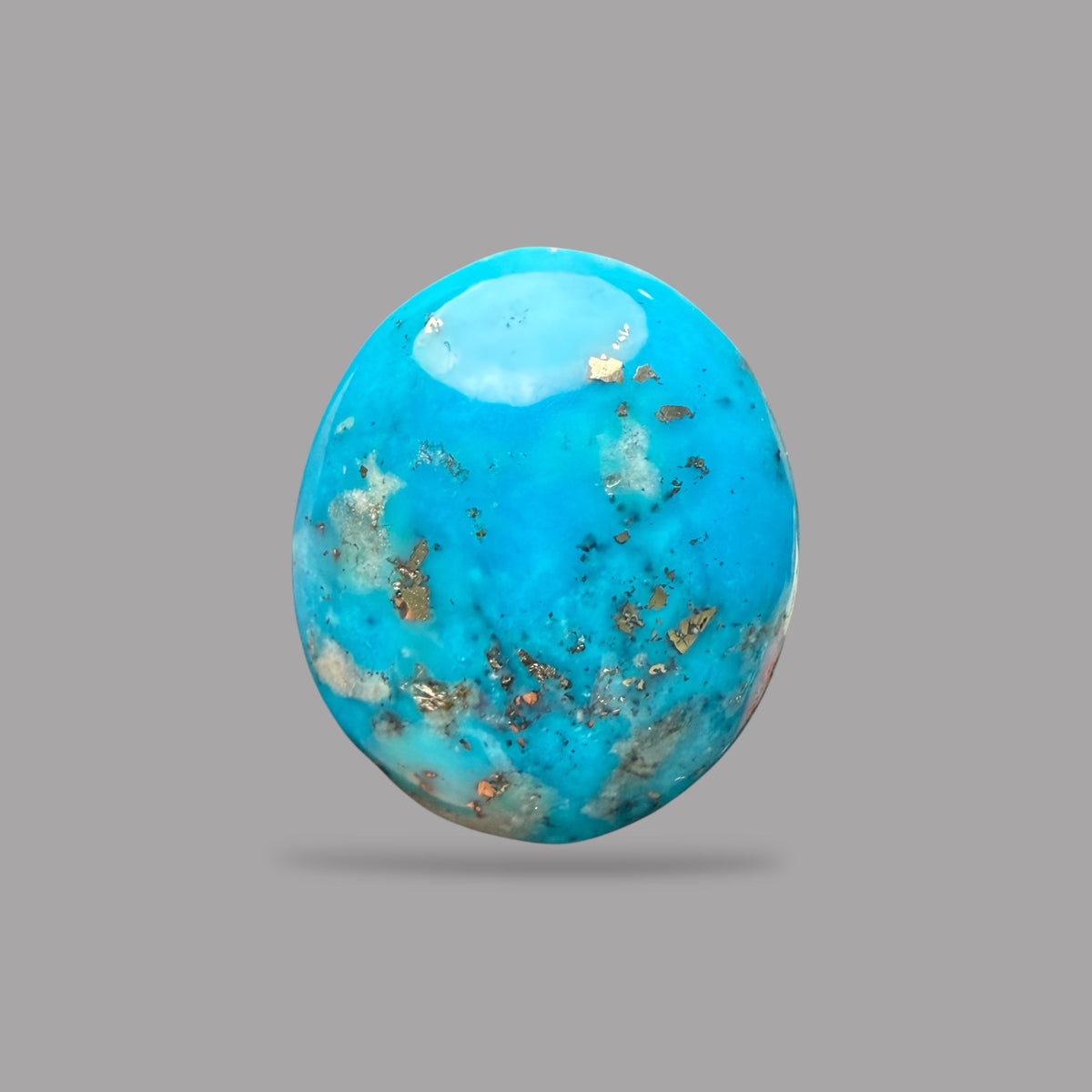 Natural Turquoise Oval Cabochon 37.85 Carats Weight 25.14 x 21.15 x 11.55 mm