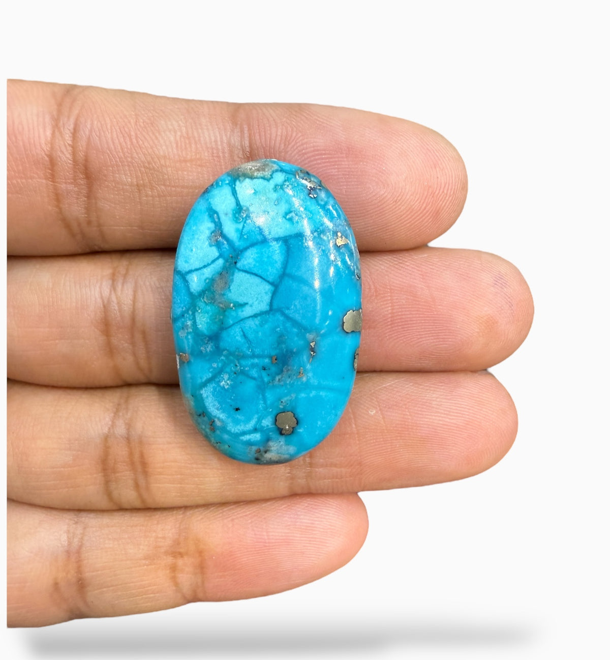 Natural Turquoise Oval Cabochon 52.83 Carats 34x20 mm Feroza