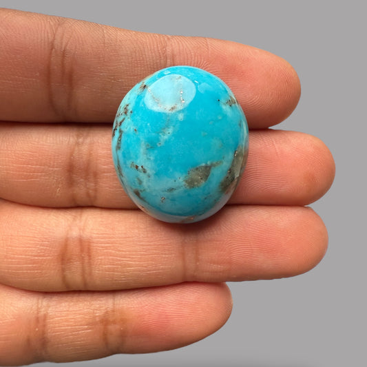 Natural Turquoise Oval Cabochon 60.86 Carats 28.65 x 24.66 x 13.78 mm