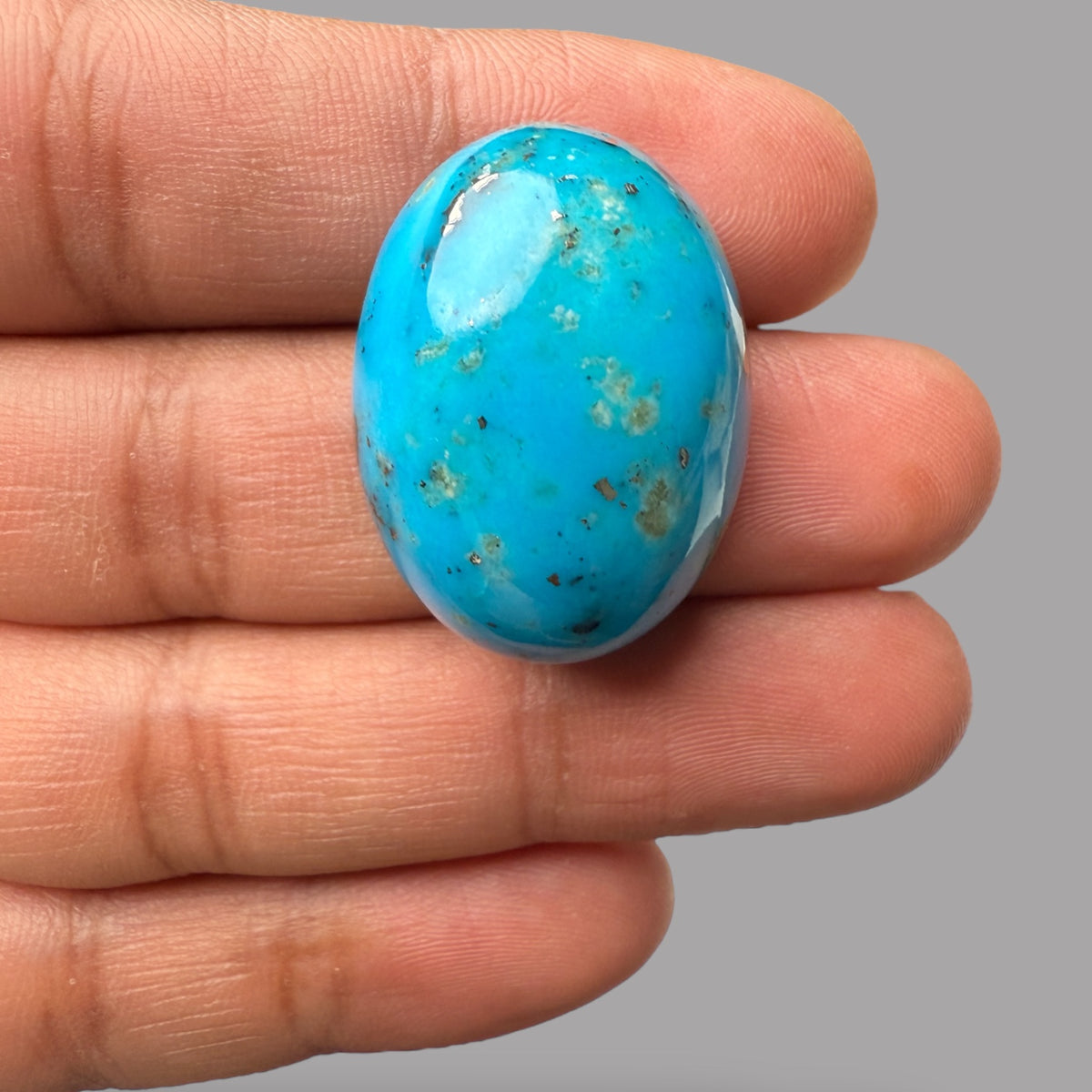 Natural Turquoise Oval Cabochon 68.92  Carats 29.62 x 22.03 x 14.57 mm