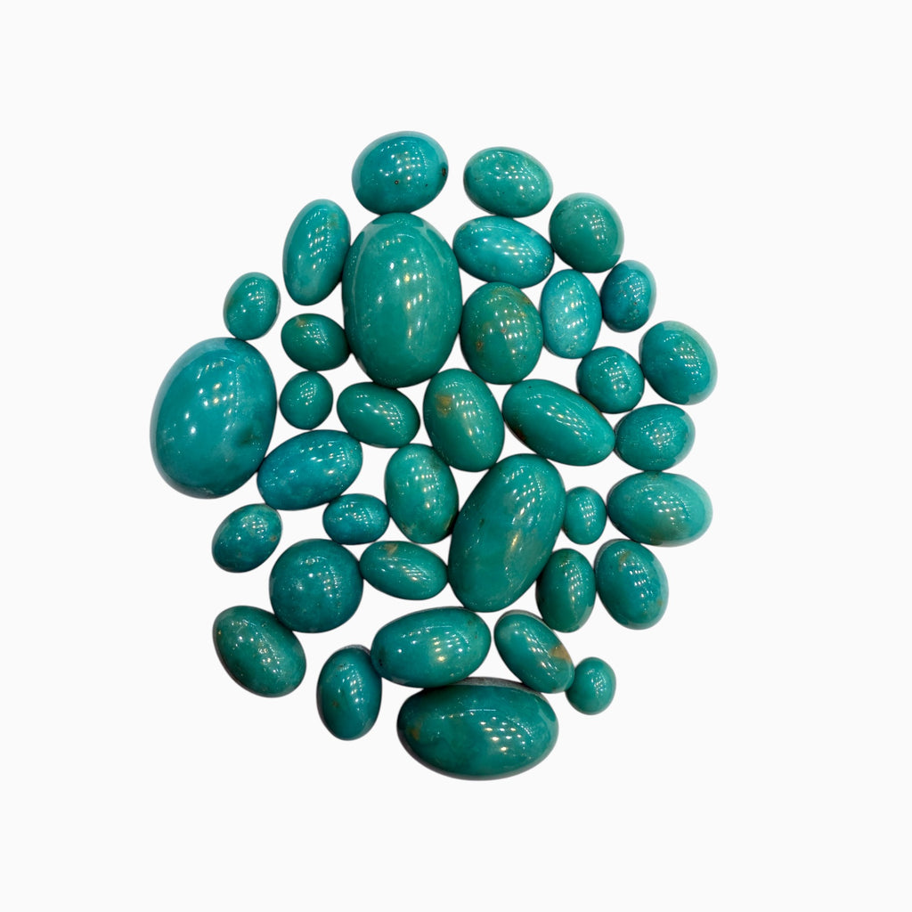 Natural Turquoise Oval Cabochon CadetBlue (Greenish Blue) Lot Price per Carat