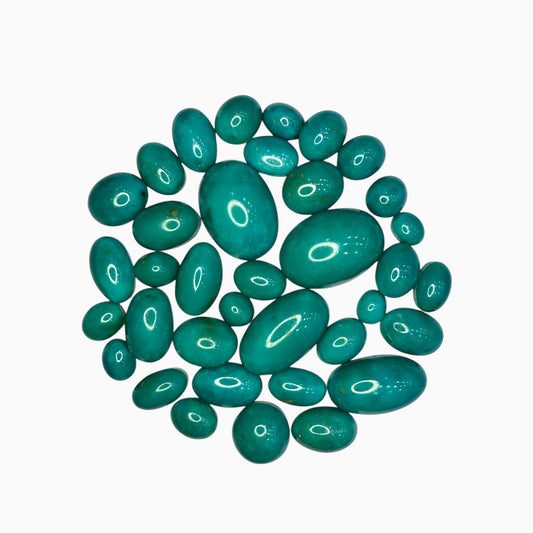 Natural Turquoise Oval Cabochon CadetBlue (Greenish Blue) Lot Price per Carat