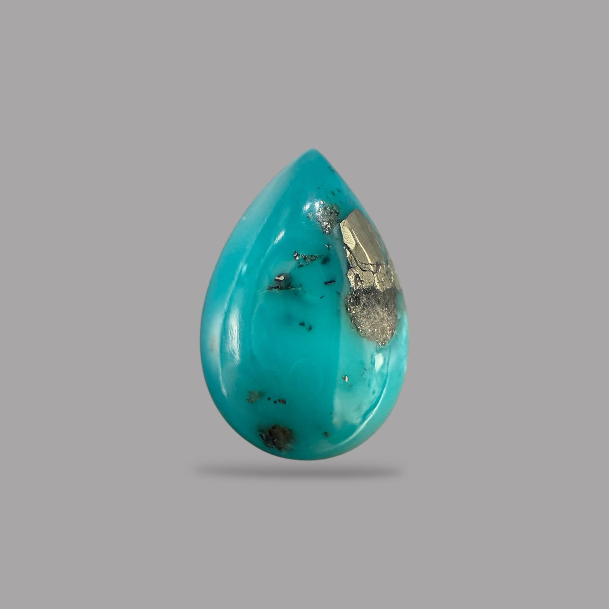 Natural Turquoise Pear Cabochon 3.87 Carats  14.54 x 9.68 x 4.43 mm