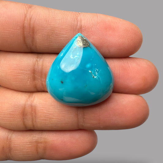 Natural Turquoise Pear Cabochon 60.55 Carats 28.23 x 26.63 x 13.86 mm