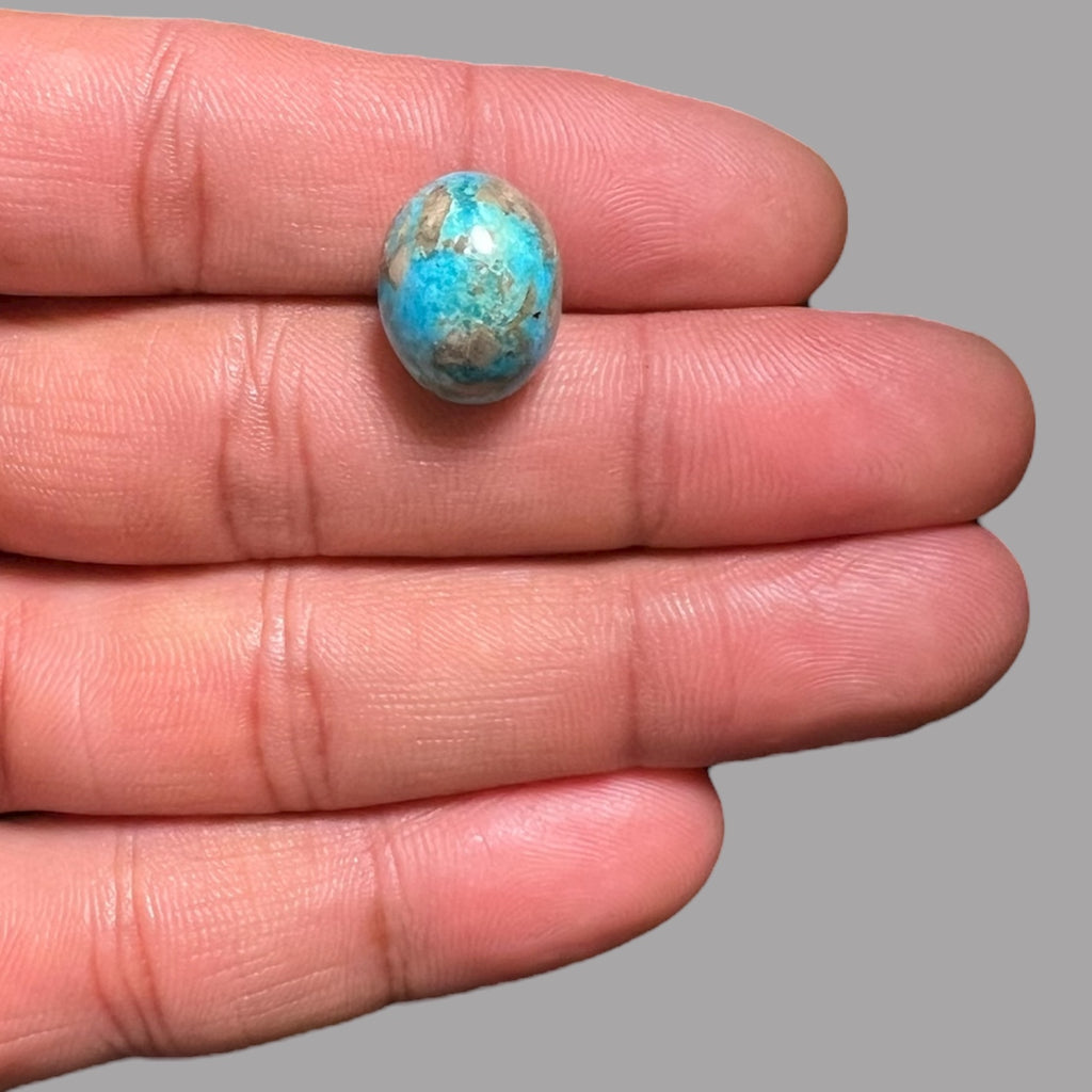 Natural Turquoise Stone 11.55 Carats 15.4 x 12.2 x 9.3 mm in Oval