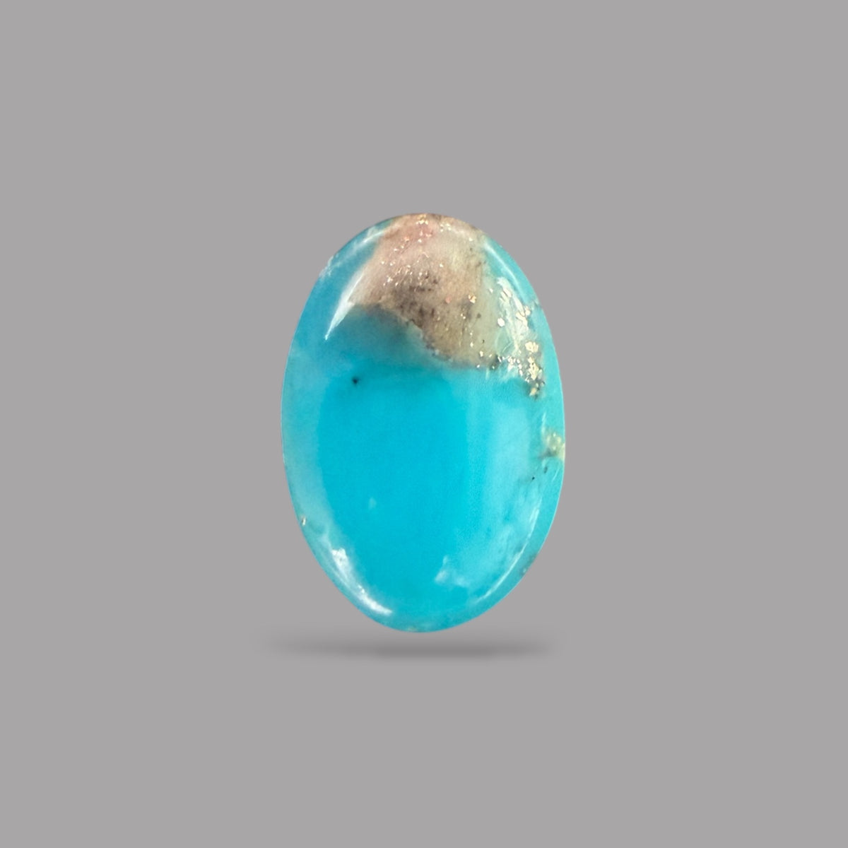 Natural Turquoise Stone 2.48 Carats 12.5 x 8.4 x 4.2 mm in Oval