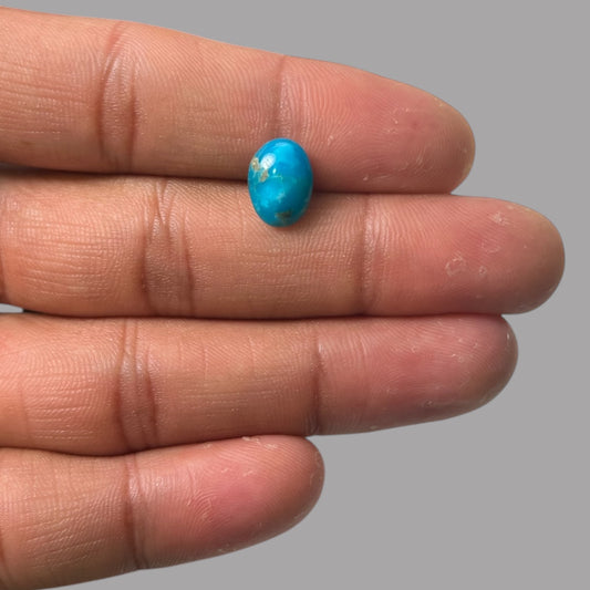 Natural Turquoise Stone 2.72 Carats 11.2 x 8.3 x 4.2 mm in Oval
