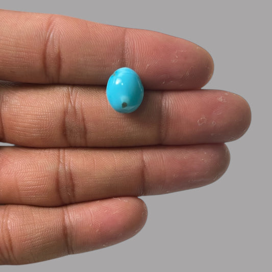 Natural Turquoise Stone 2.82 Carats 13.5 x 9.1 x 3 mm in Oval