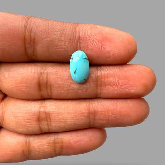 Natural Turquoise Stone 3.01 Carats 13.5 x 8.2 x 3.6 mm in Oval