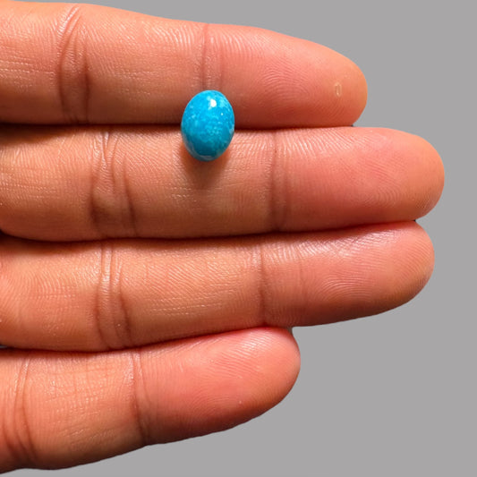 Natural Turquoise Stone 3.06 Carats 11 x 8.1 x 5.1 mm in Oval