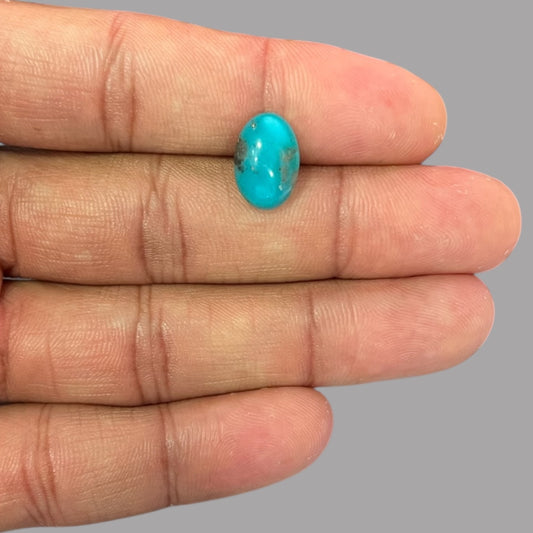 Natural Turquoise Stone 3.23 Carats 13.5 x 9.1 x 4.8 mm in Oval