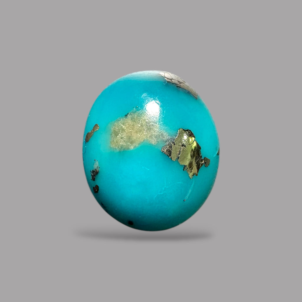 Natural Turquoise Stone 3.42 Carats 10.4 x 9 x 5 mm in Oval