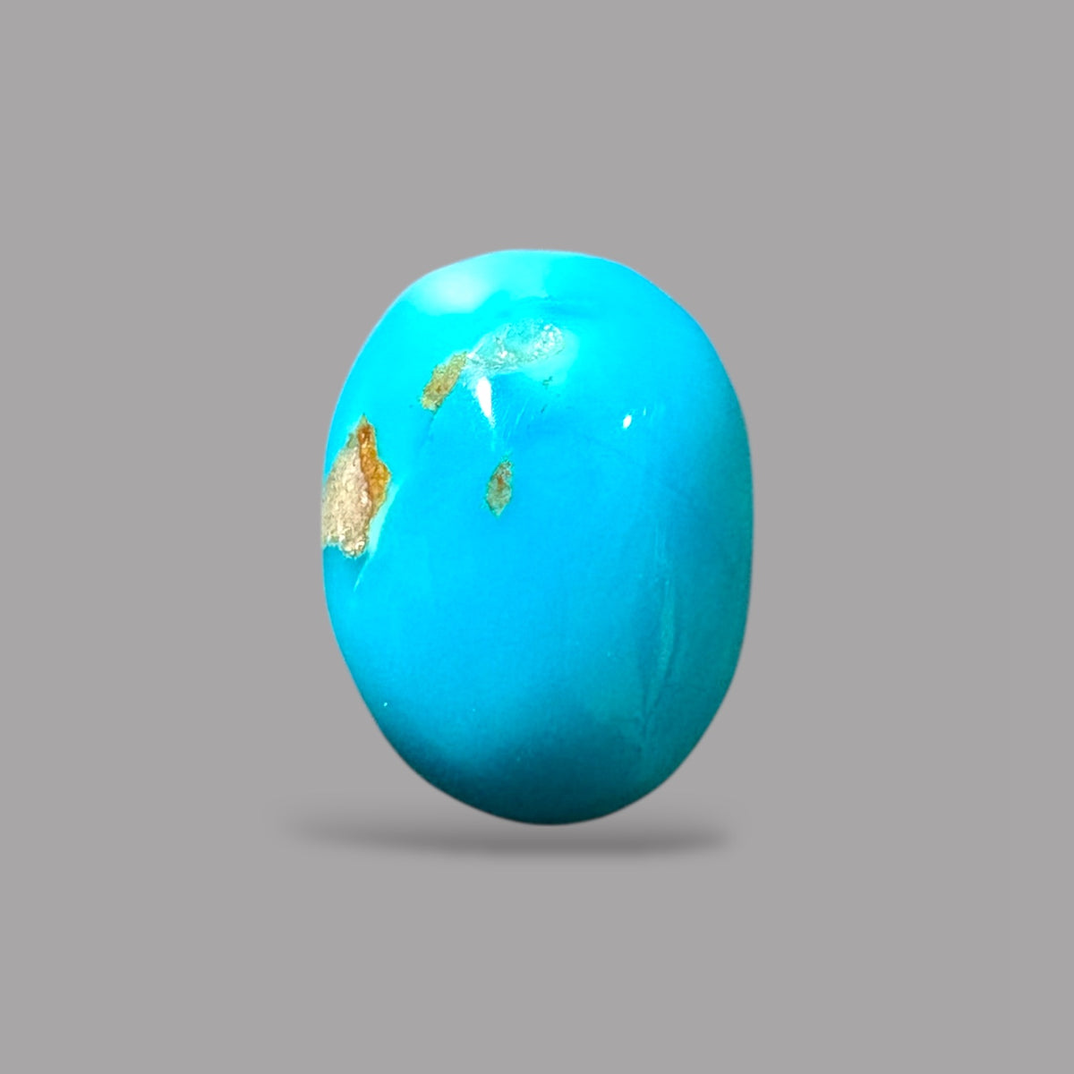 Natural Turquoise Stone 3.42 Carats 10.8 x 8.2 x 5.4 mm in Oval