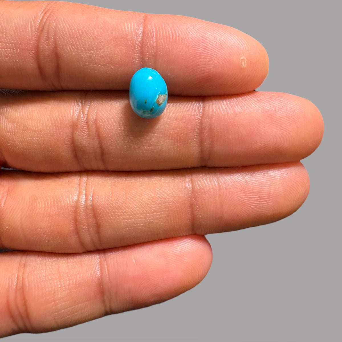 Natural Turquoise Stone 3.42 Carats 10.8 x 8.2 x 5.4 mm in Oval