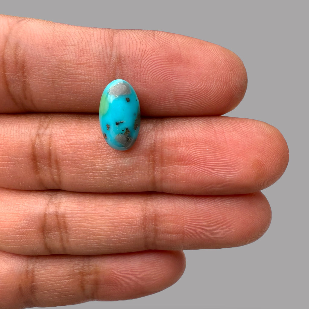Natural Turquoise Stone 3.44 Carats 13.7 x 8 x 4.5 mm in Oval