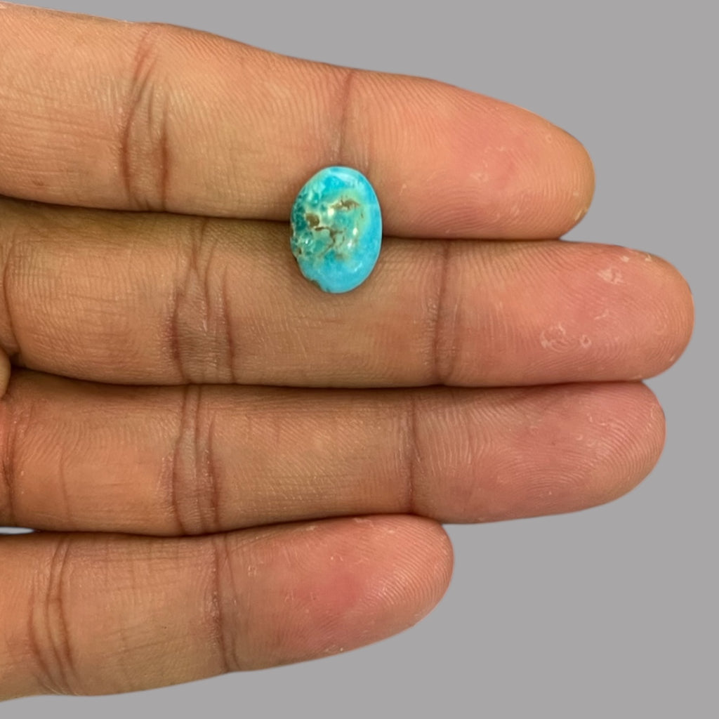 Natural Turquoise Stone 3.44 Carats 13 x 9.4 x 4 mm in Oval