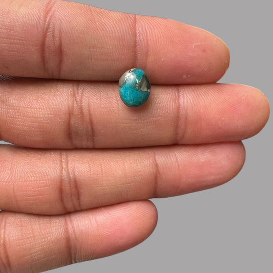 Natural Turquoise Stone 3.53 Carats 9.6 x 8 x 4.4 mm in Oval