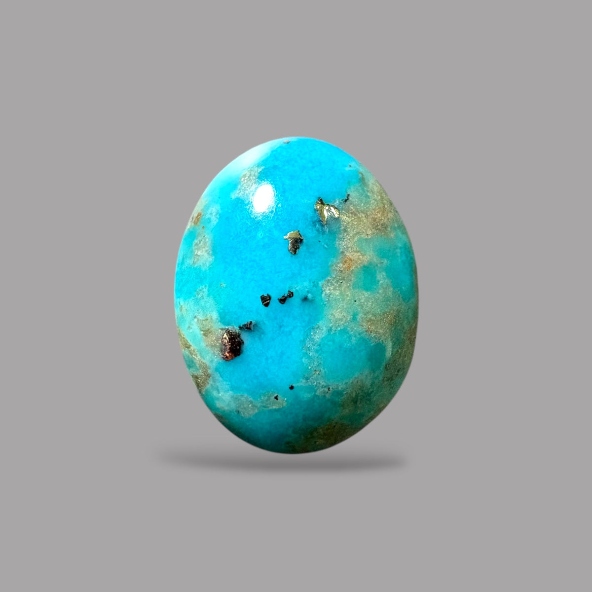 Natural Turquoise Stone 3.61 Carats 11.3 x 8.7 x 5.2 mm in Oval